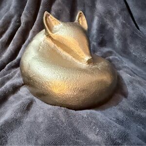 Gold Fox Sculpture Home Art Accent